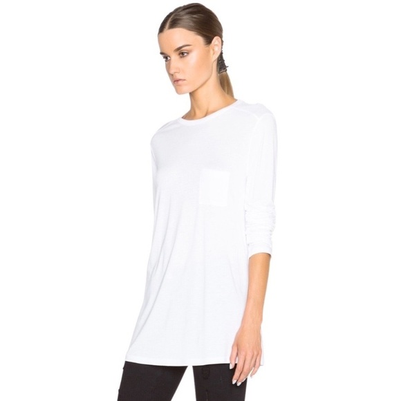 Designer T by ALEXANDER WANG Classic LONG Rayon Tee with Pocket‎ - Picture 1 of 5